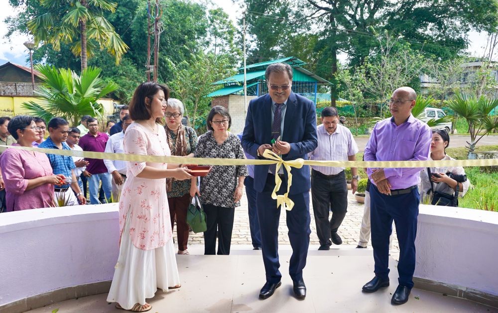 NU Vice-Chancellor Prof K Patnaik formally cut open the new Modern Piggery Projec at Medziphema campus on September 4.